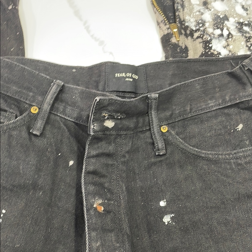 Fear of God Black Paint Splatter Jeans